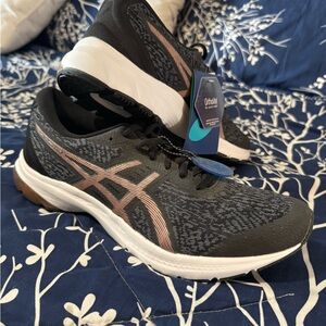 ASICS Women's Black and Pink Athletic Shoes